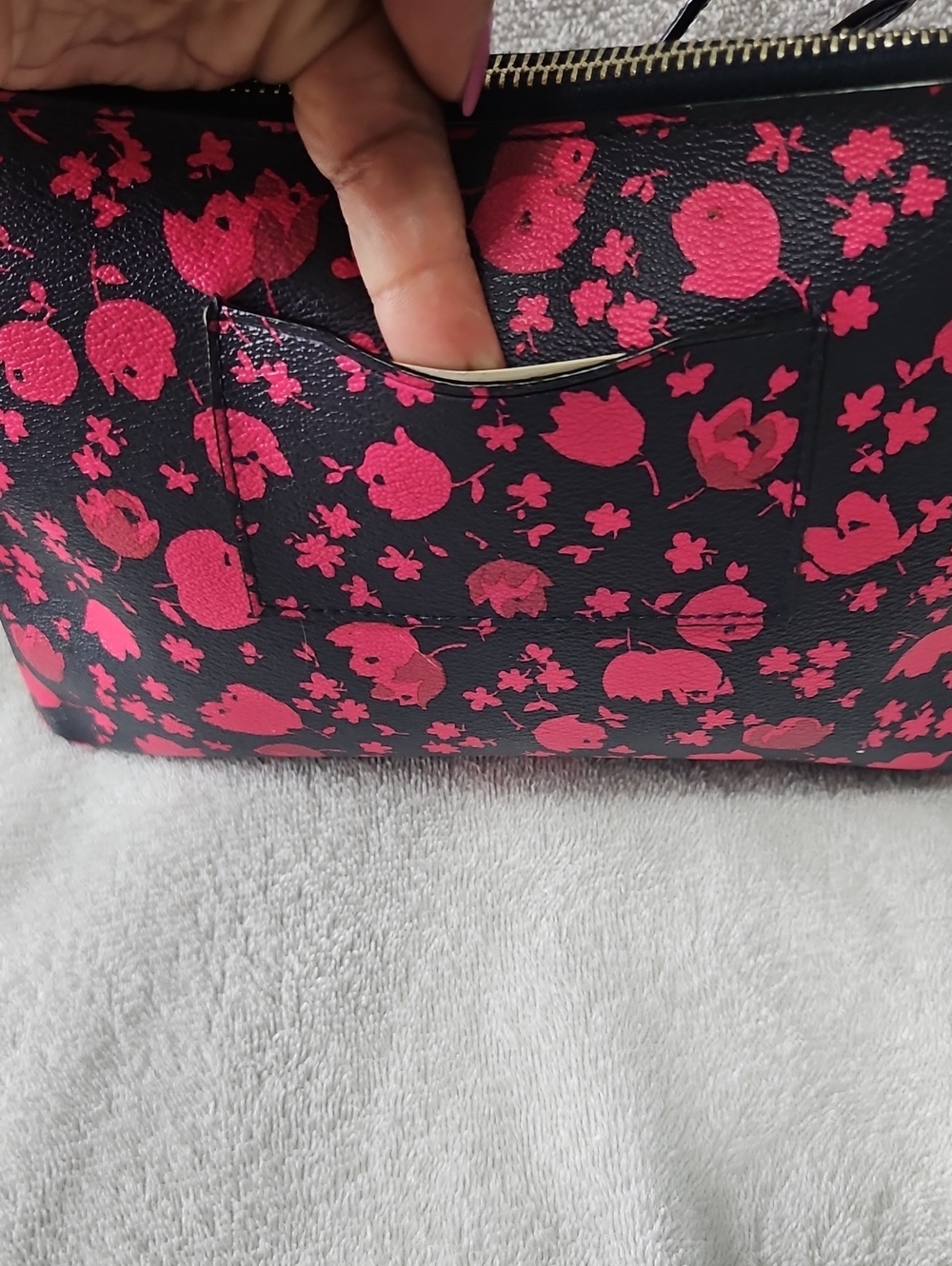 Coach Midnight Blue / Pink Floral Crossbody - Picture 4 of 7